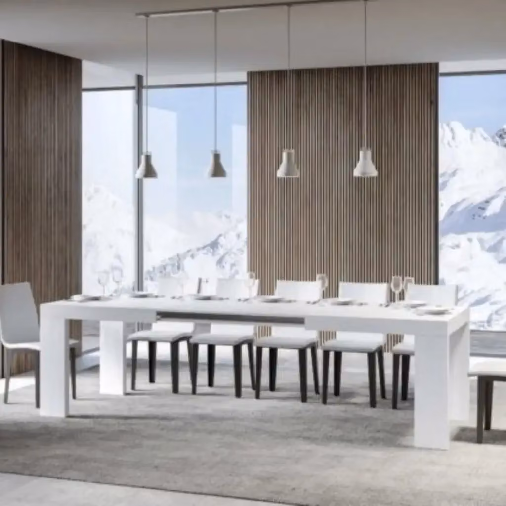 Tavolo allungabile Roxell rettangolare bianco frassino L: 180-440 cm, P: 90 cm – 2