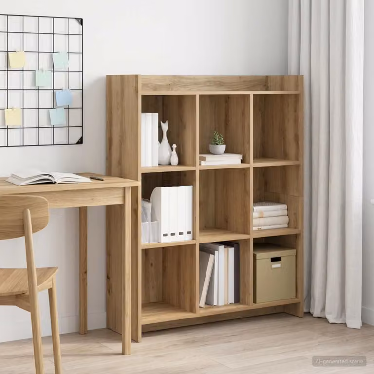 Libreria moderna vidaXL a 9 livelli in legno ingegnerizzato marrone L 87,5 cm x P 30 cm x H 111 cm