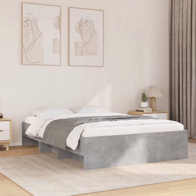 vidaXL Giroletto Grigio in Legno Multistrato con Doghe Rigide L/P/H: 120 x 200 x 35 cm