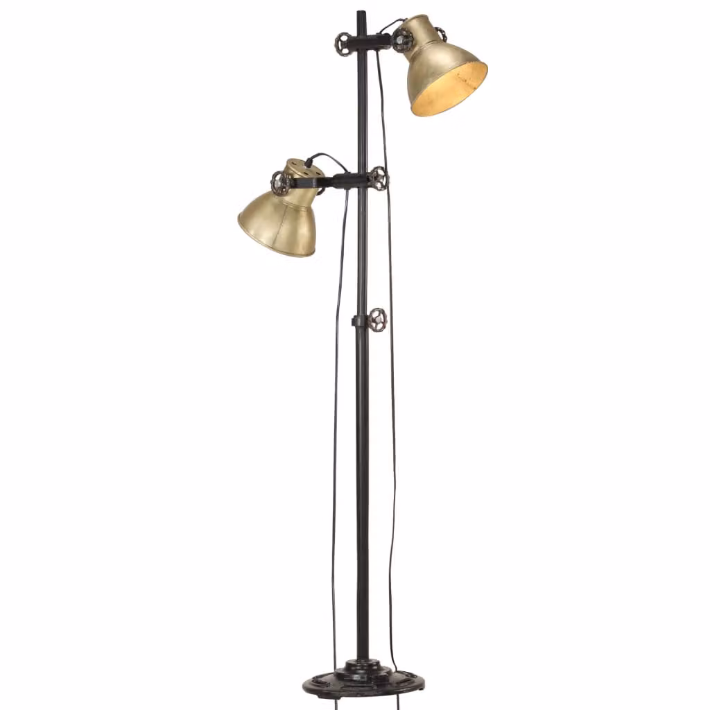 The Living Store Lampada da terra a 2 fiamme in ottone E27 in ghisa