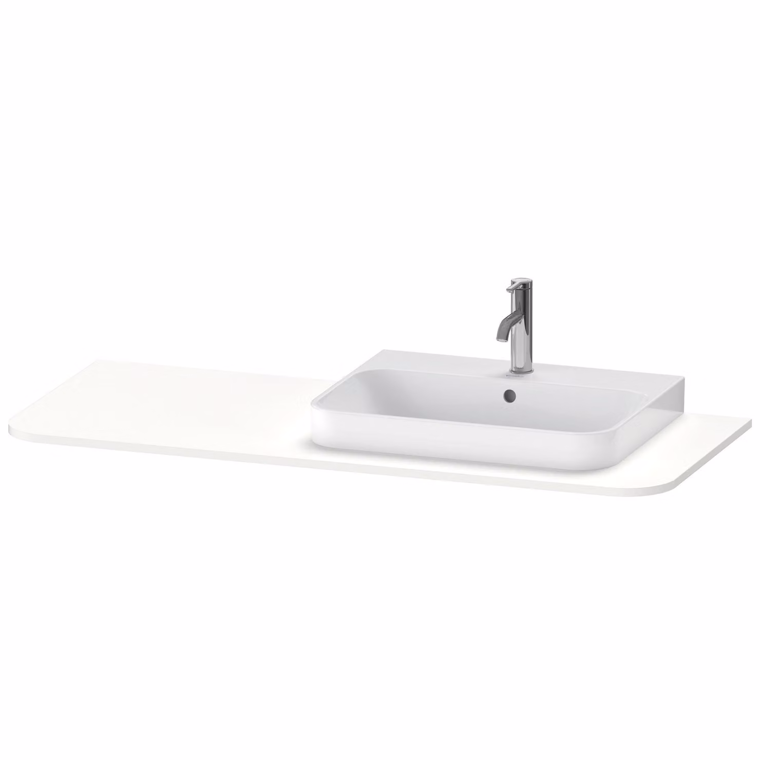 Duravit Happy D.2 Plus Console 1300x550 mm, 1 découpe à droite, pour meuble sous-lavabo HP4942, HP4962, HP4972, HP031KR3636, HP031KR3636