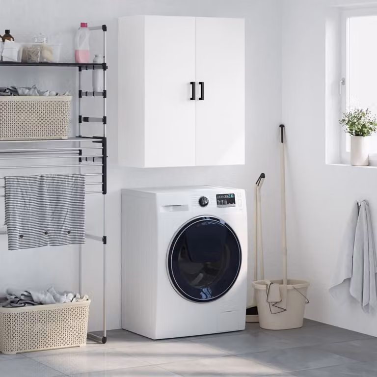 Mobile a parete vidaXL moderno bianco con ante a battente L/P/H: 69,5 x 34 x 90 cm