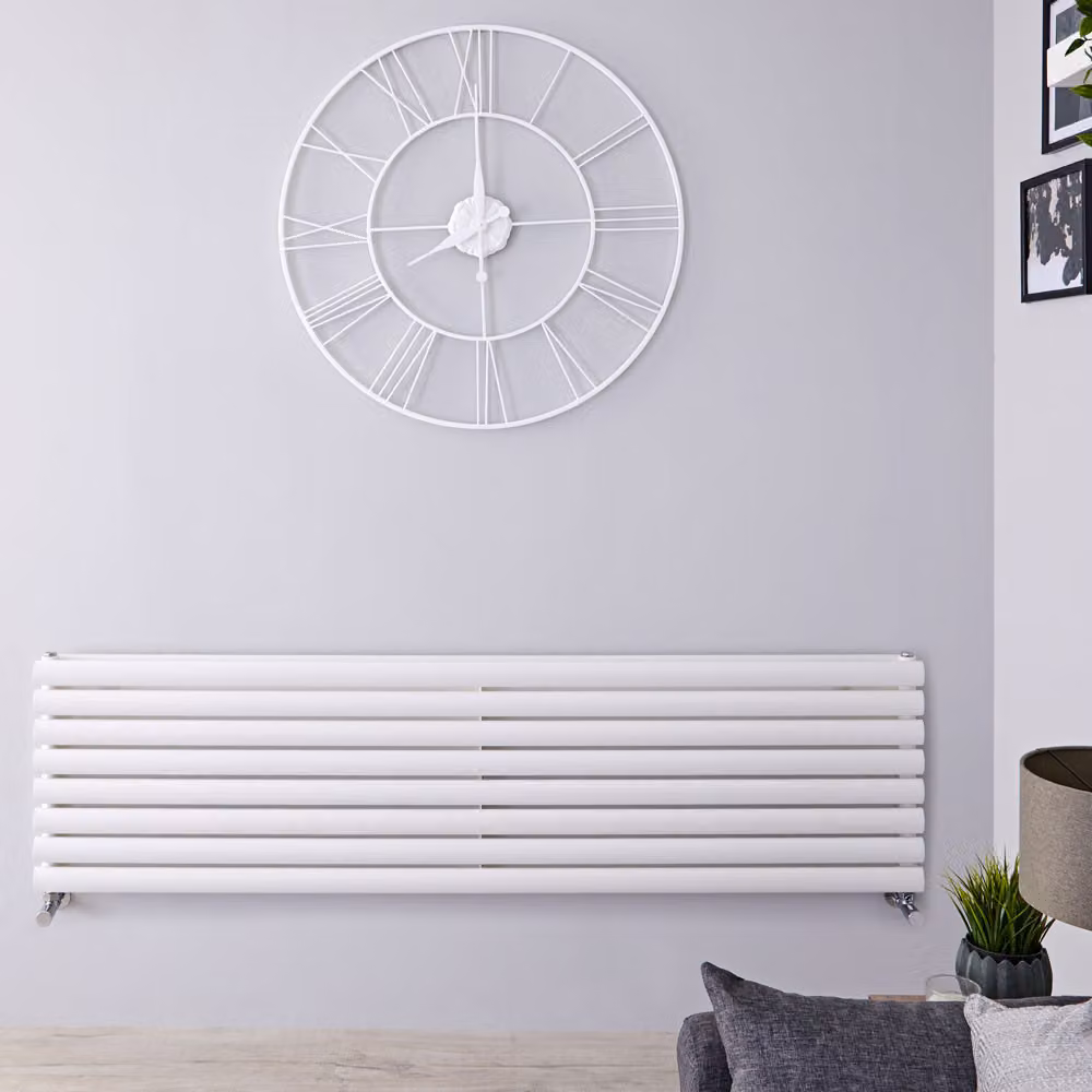 Radiatore di Design Orizzontale - Pannello Doppio - 472mm x 1780mm - Bianco - Revive