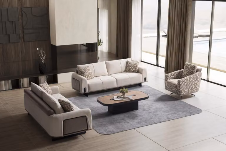 Sofagarnitur Set 3+3+1 – Robustes und elegantes Set für Ihr Zuhause.