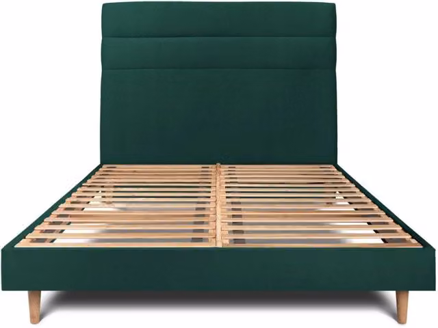 Letto 150x200 cm con testiera in linea - Tessuto velluto
