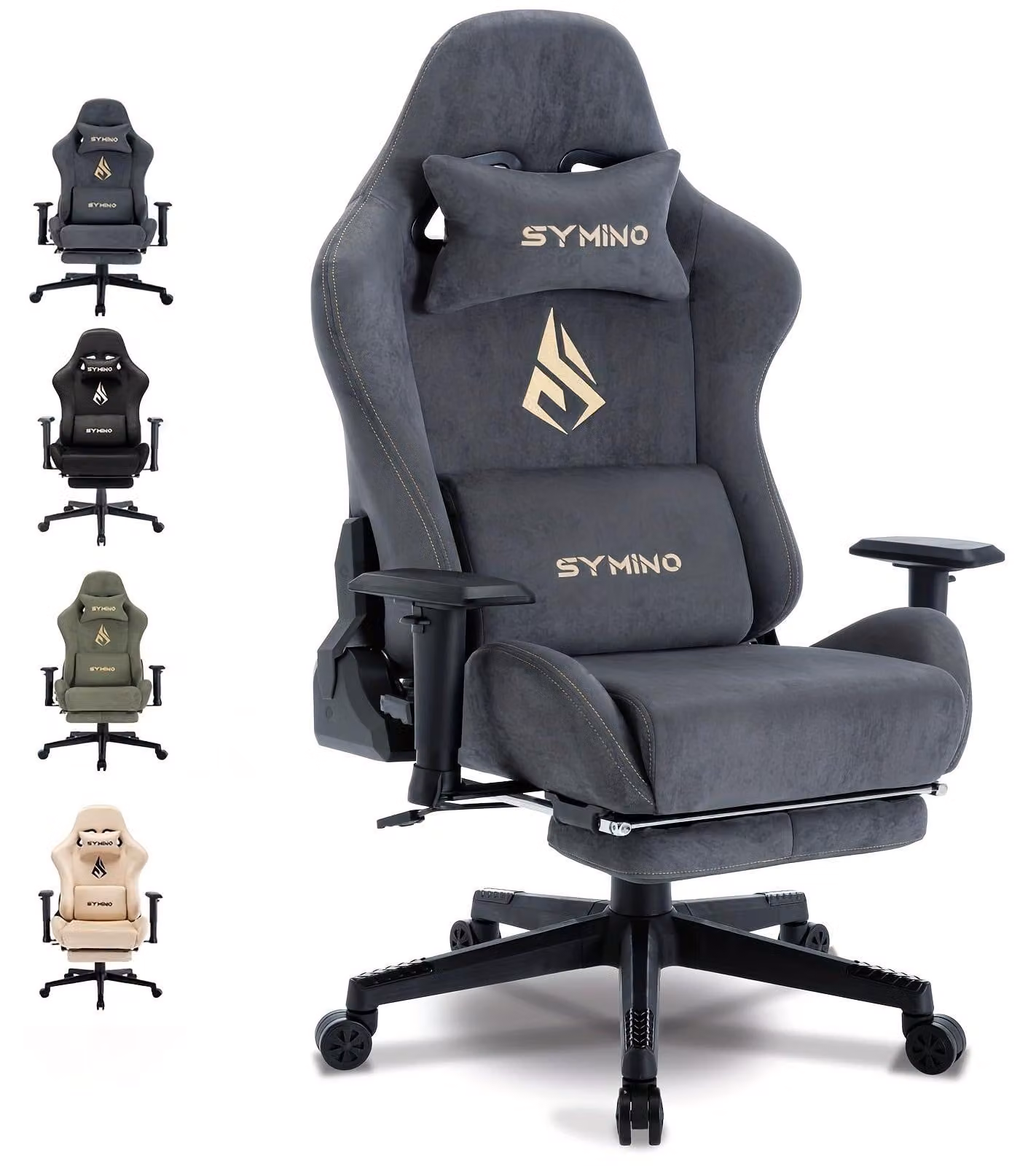 Sedia da gaming, sedia da ufficio – Sedia ergonomica per videogiochi con supporto lombare e poggiapiedi regolabili