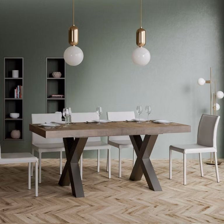 ITAMOBY - Tavolo allungabile 200/460x90 cm Traffic noce gambe antracite
