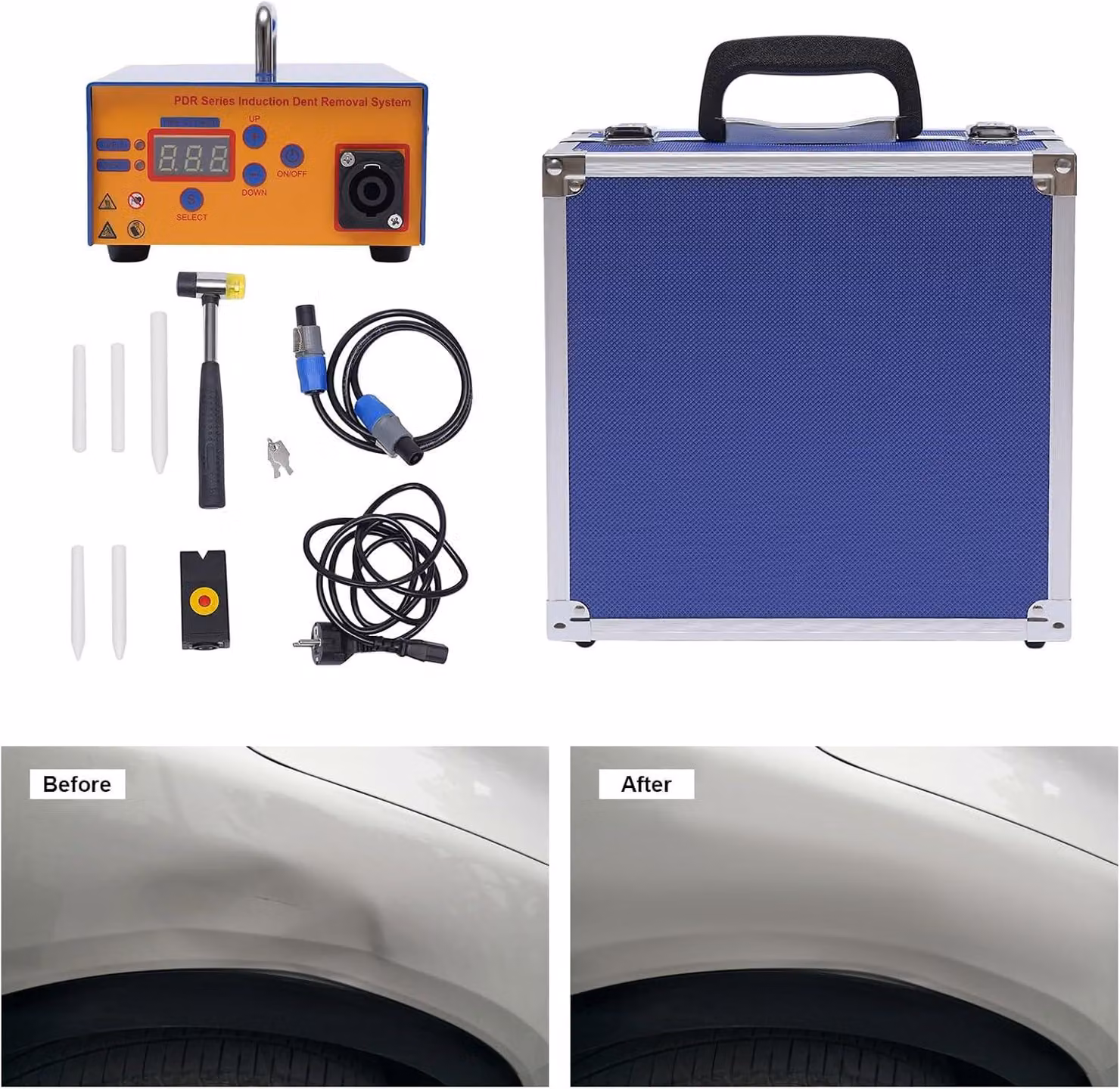 Raddrizzatore per ammaccature - Kit per la rimozione di ammaccature - Strumento per la riparazione di ammaccature automobilistiche - Rimozione di ammaccature - Kit di riparazione - Riscaldamento a induzione