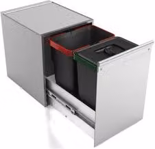 Pattumiera da incasso SYSTEM Lavenox in acciaio inox color argento