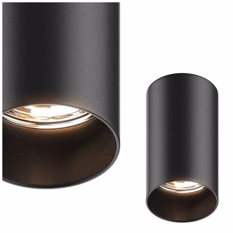 Faretto spot Tuba nero 1xGU10x50W in metallo, dimensioni: 10x5,6x5,6 cm, IP20, Zuma Line