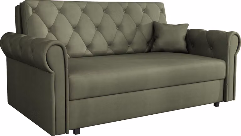 MIRJAN24 Divano letto Viva Roma III con funzione letto e contenitore, divano imbottito, elegante divano imbottito del produttore (colore: Kronos 46)