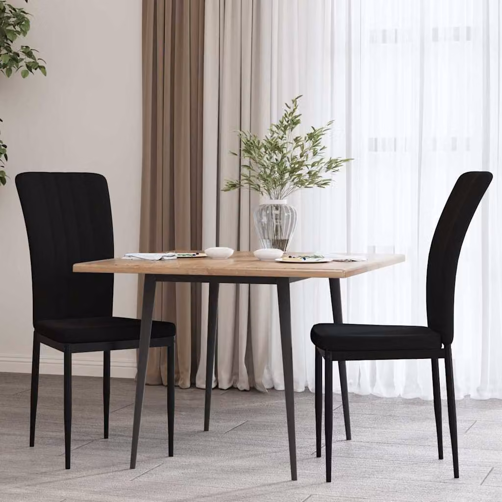 Set di 2 sedie da pranzo vidaXL in velluto nero per soggiorno e cucina