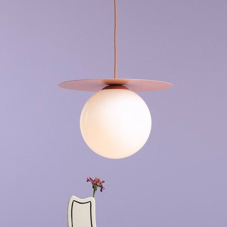 Lampada a sospensione in vetro Loop Coral L ALDEX, dimmerabile, Rosso, Soggiorno / Sala da pranzo, Metallo, Moderno, Lampada a sospensione