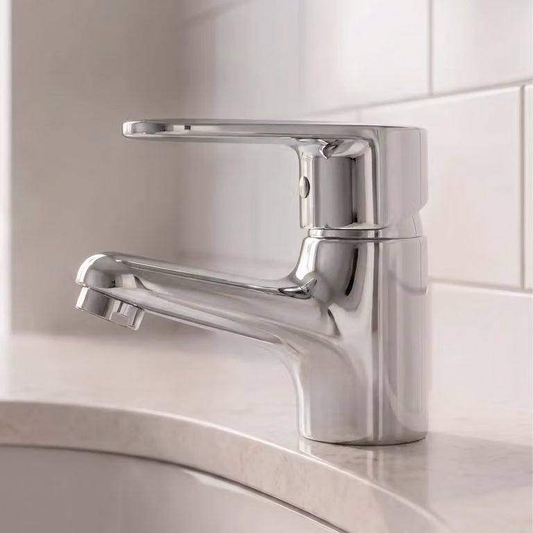 Miscelatore monocomando per lavabo, cromato, in ottone, rubinetteria da bagno