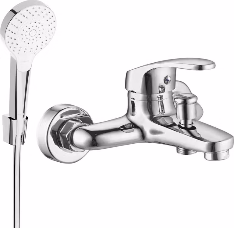 Mexen Erica R72 rubinetto da bagno con set doccia, cromo - 74643R72-00