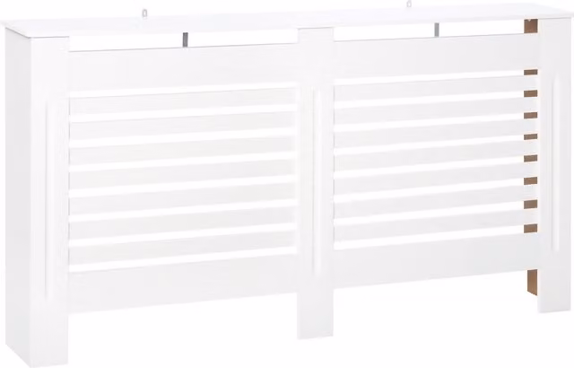 Copritermosifoni a doghe con ripiano portaoggetti HOMCOM in legno, Bianco, L 172 cm x P 19 cm x H 81 cm
