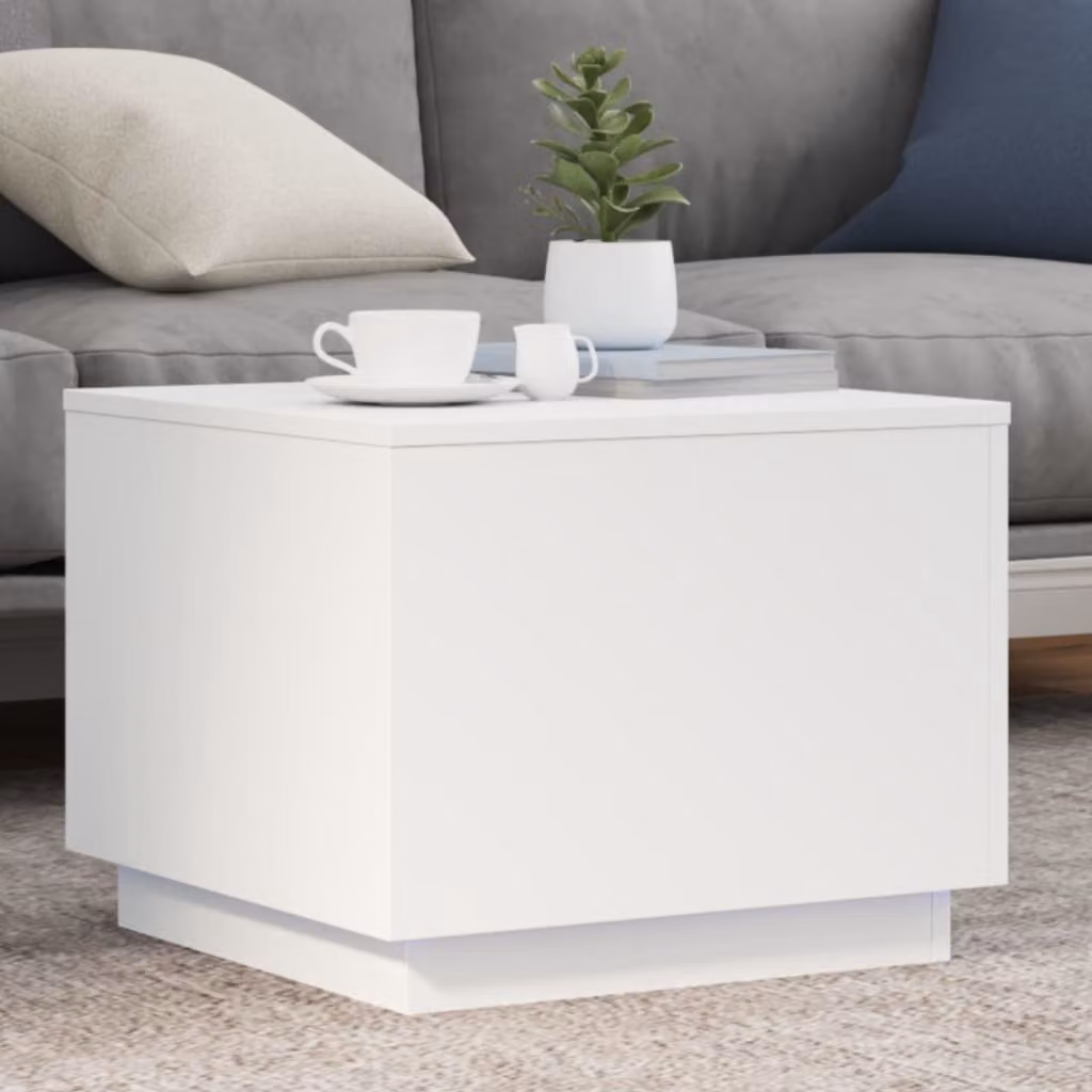 Maison Exclusive - Tavolino con luci LED Bianco 50x50x40 cm