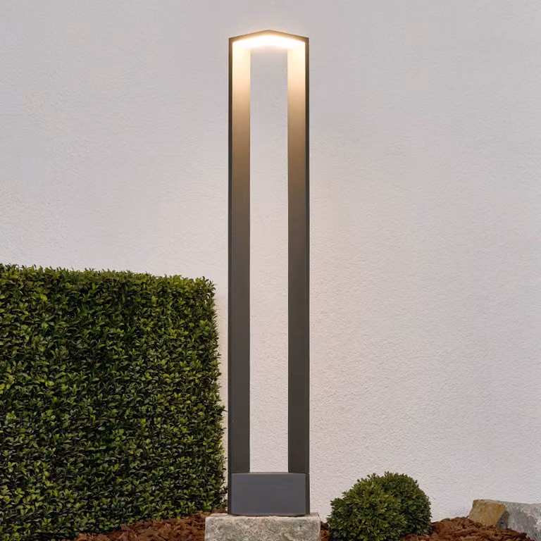 Lampioncino da giardino Jeny Lucande, Nero, Alluminio, Moderno, Lampada LED da esterni