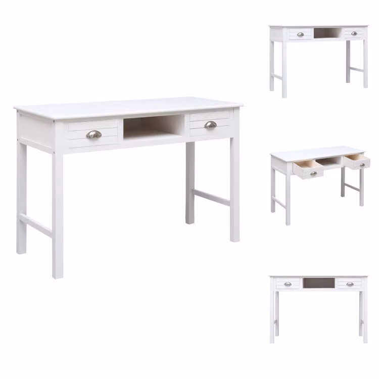 vidaXL Scrivania bianca 110×45×76 cm legno - Scrivanie