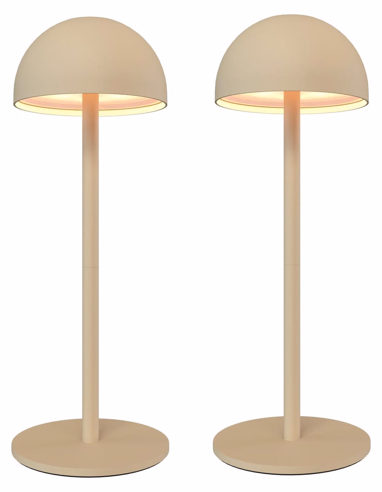 Ledvion, 2 lampade da tavolo LED ricaricabili, beige, dimmerabili, luce bianca calda