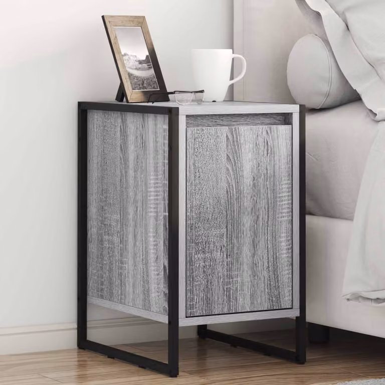 Set di 2 comodini vidaXL in stile industriale grigio, L 39,5 cm x P 30 cm x H 50 cm
