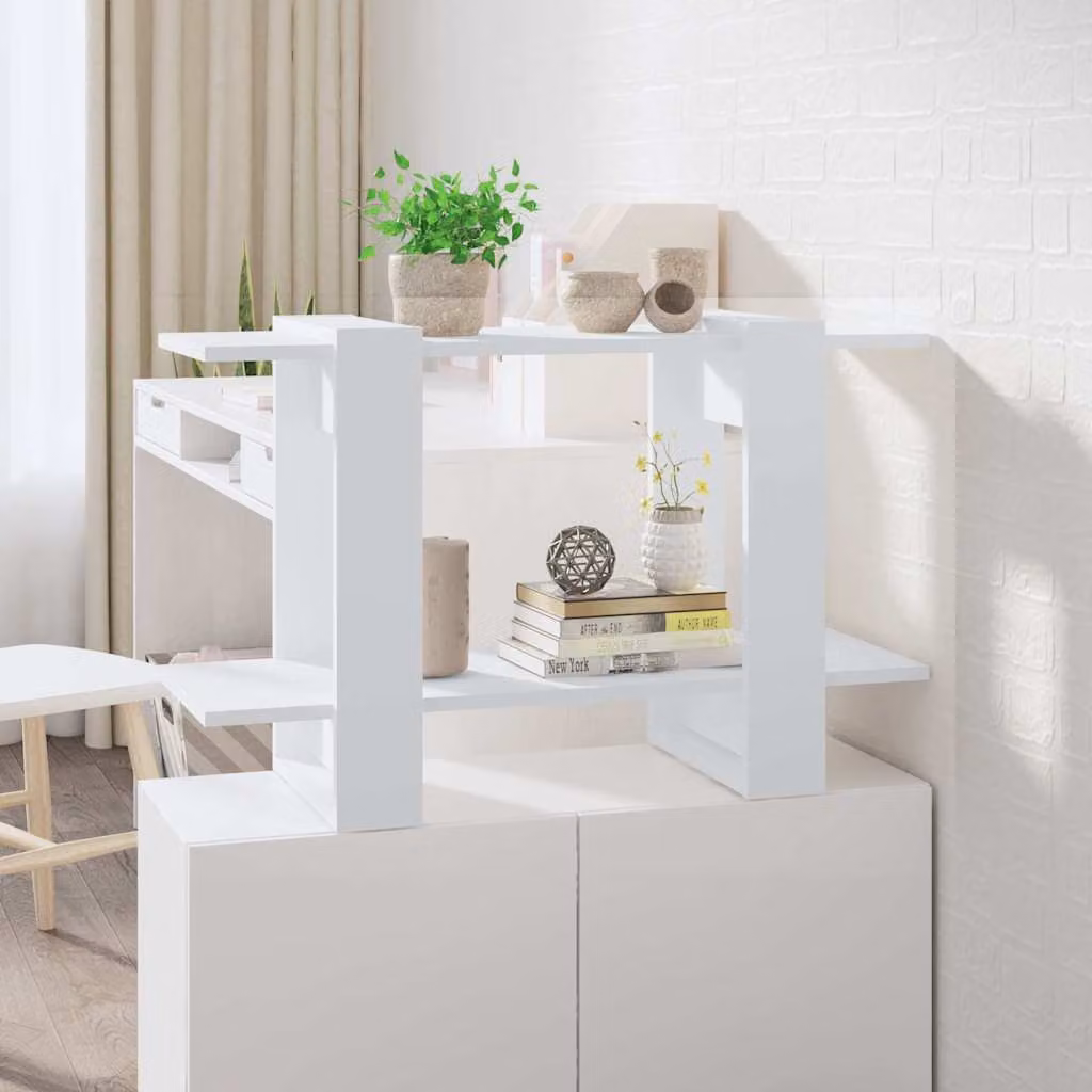 Libreria/Divisorio vidaXL Bianco in Legno e MDF L: 80 cm, P: 30 cm, H: 51 cm