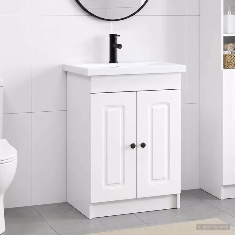 Set di mobili per il bagno moderno vidaXL Bianco L: 78,5 cm, P: 37,5 cm, H: 81 cm