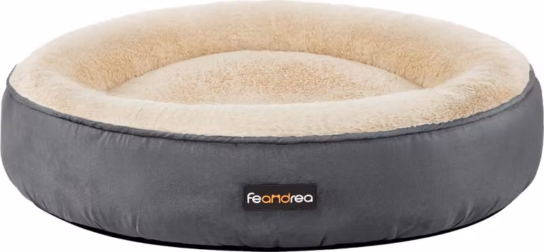 Letto per cani FEANDREA, letto per gatti, ciambella, Ø 70 cm, grigio scuro