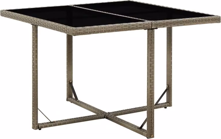 Maison Exclusive - Tavolo da Giardino Grigio 109x107x74 cm in Polyrattan e Vetro