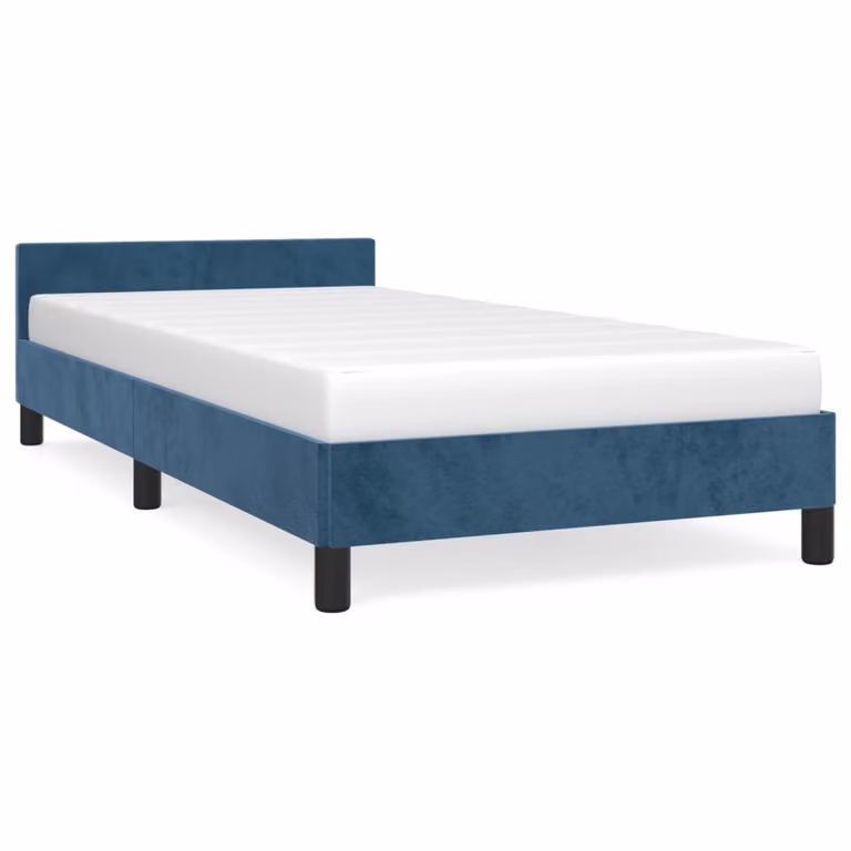 Giroletto senza Materasso Blu Scuro 90x190 cm in Velluto