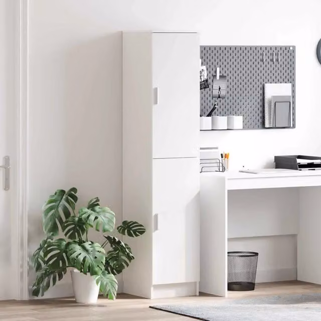 Credenza moderna vidaXL in MDF bianco con ante a battente L/P/H: 35 x 39 x 168 cm
