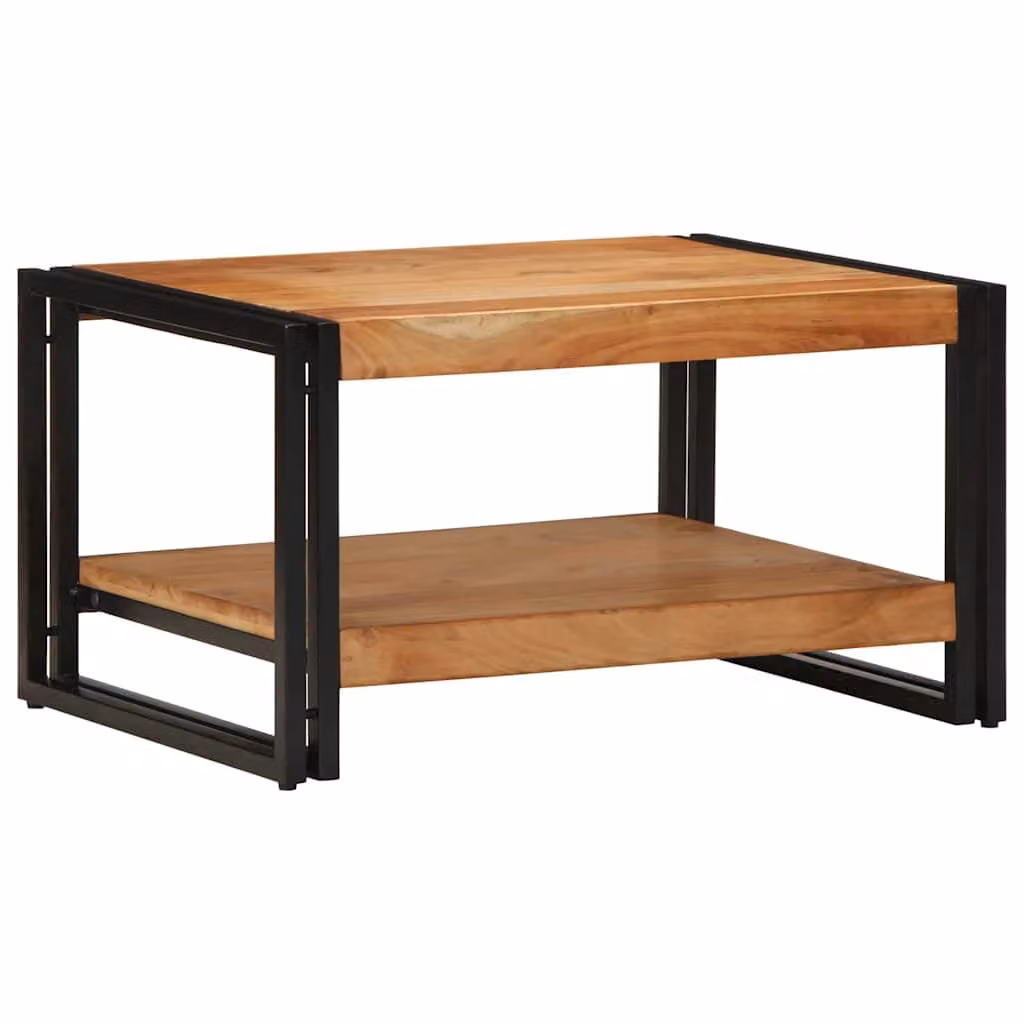 vidaXL Tavolino da Salotto Rettangolare in Legno di Acacia Marrone L: 70 cm, P: 50 cm, H: 38 cm