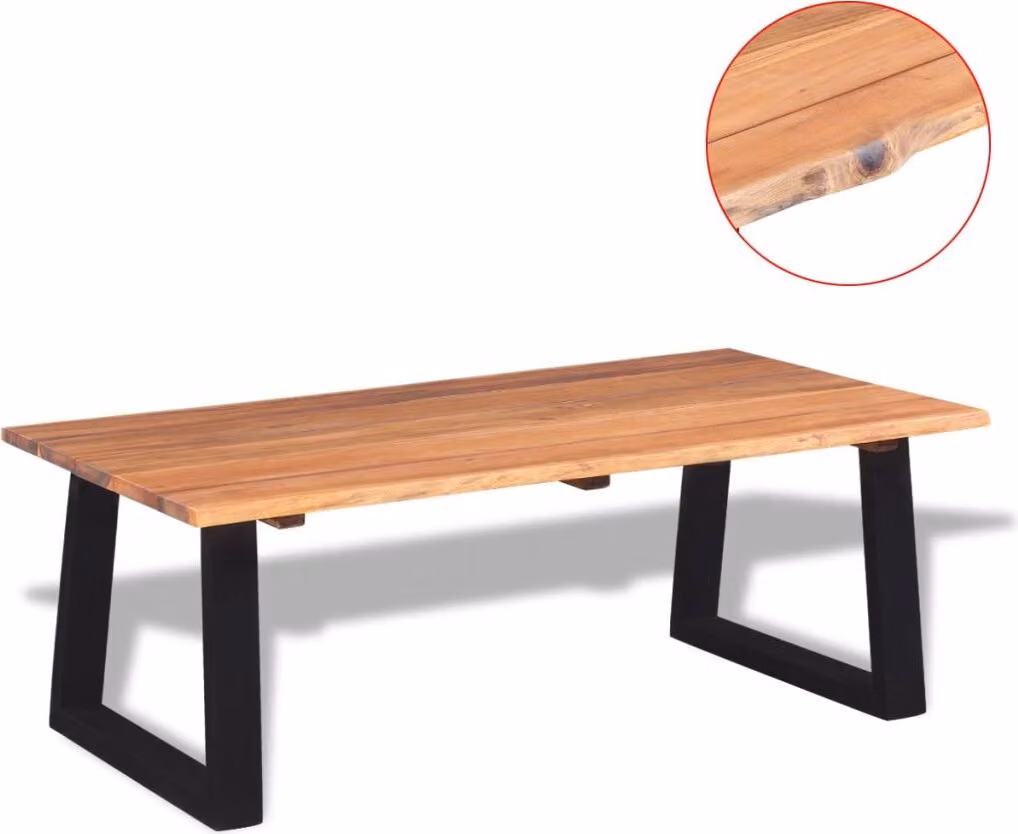 vidaXL Tavolino in legno massello di acacia 110x60x40 cm