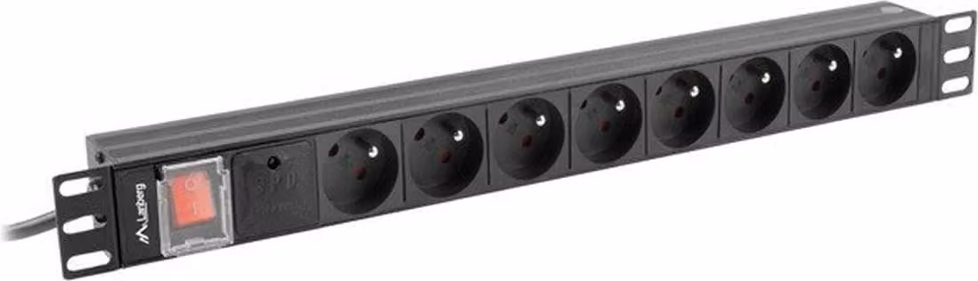 Lanberg Power Strip Pdu Rack 19" (1U, 16A, 8X 230V Pl, 2M)