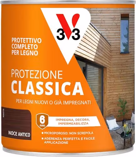 V33 Protettivo Completo Legno a Solvente Prot.Classica Noce Antico 0,75L