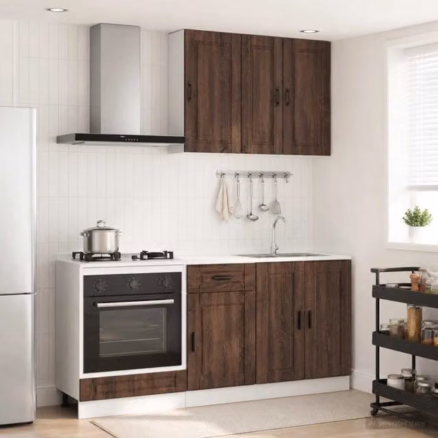 Unità Cucina PORTO 5 pz Rovere Marrone Legno ingegnerizzato 3438282