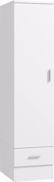 Armadio 40x52x170 cm Con Asta Appendiabiti e Cassetto Porta Abiti in Melamina Bianco