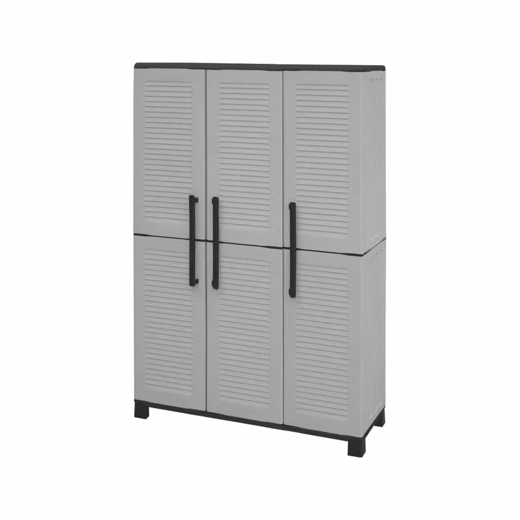 Armadio da esterno DMORA Aruro per giardino e balcone, Grigio Chiaro, L: 102 cm, P: 37 cm, H: 169 cm – 2