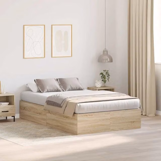 Struttura letto con contenitore-Giroletto con contenitore Rovere Sonoma 120 x 200 cm 607315
