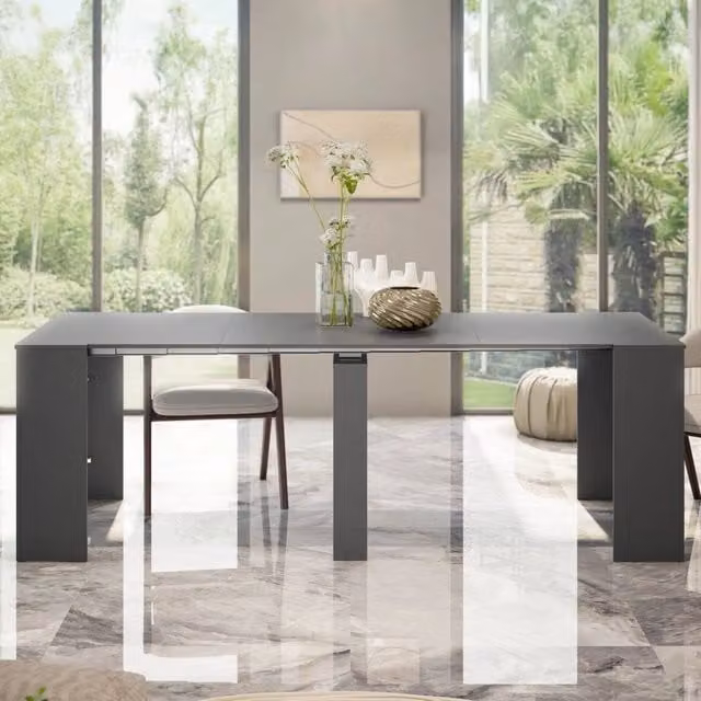Consolle Allungabile DMORA Nero Antracite L: 90 cm, P: 51 cm, H: 78 cm