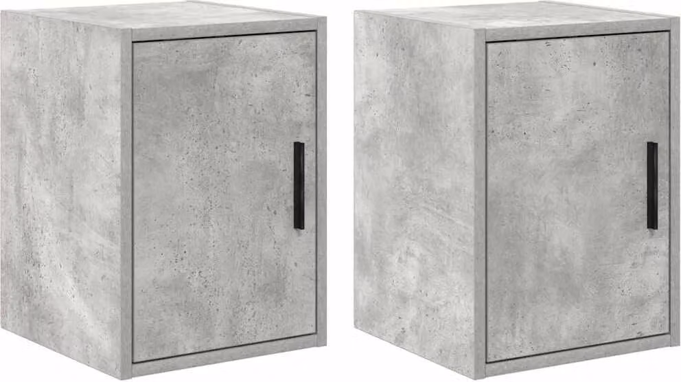 Pensili per Garage 2 pz Grigio Cemento in Legno Multistrato