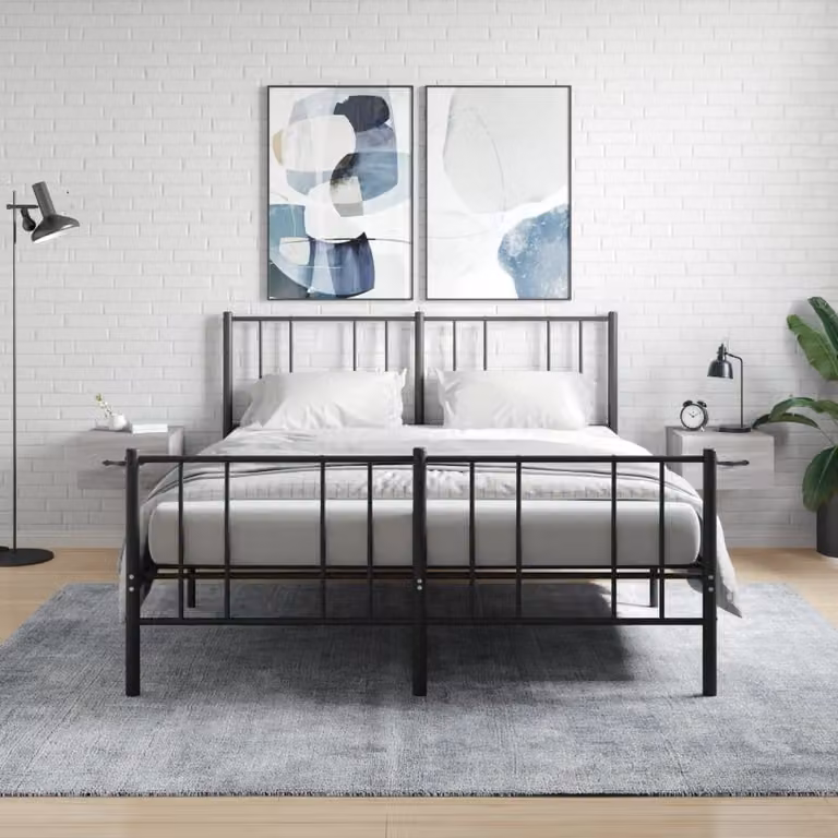 Set di 2 comodini da muro vidaXL in legno color Grigio Sonoma, L 35 cm x P 35 cm x H 20 cm