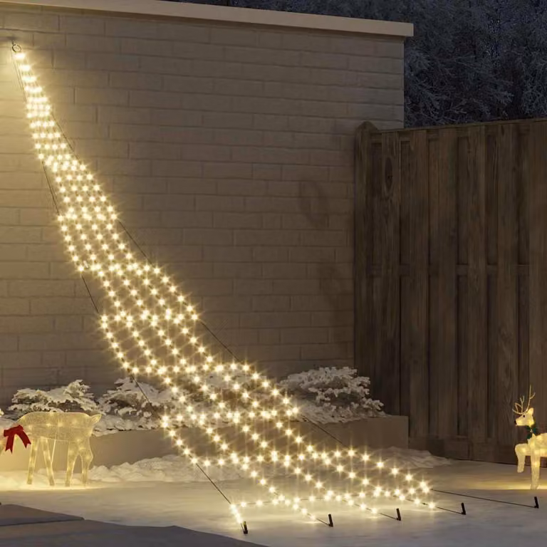 Maison Exclusive - Albero di Natale LED con picchetti da terra Bianco caldo 511 cm Metallo
