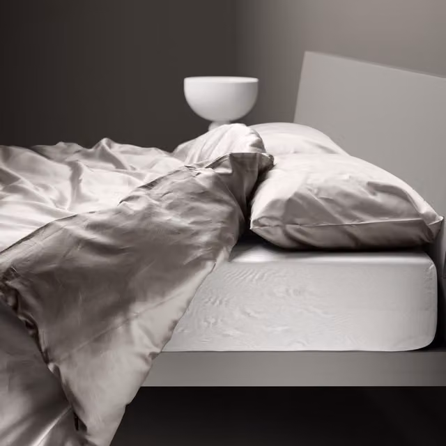 Copripiumino reversibile DaunenStep Oasi Kiss in cotone mako satin grigio L: 135 cm x P: 200 cm