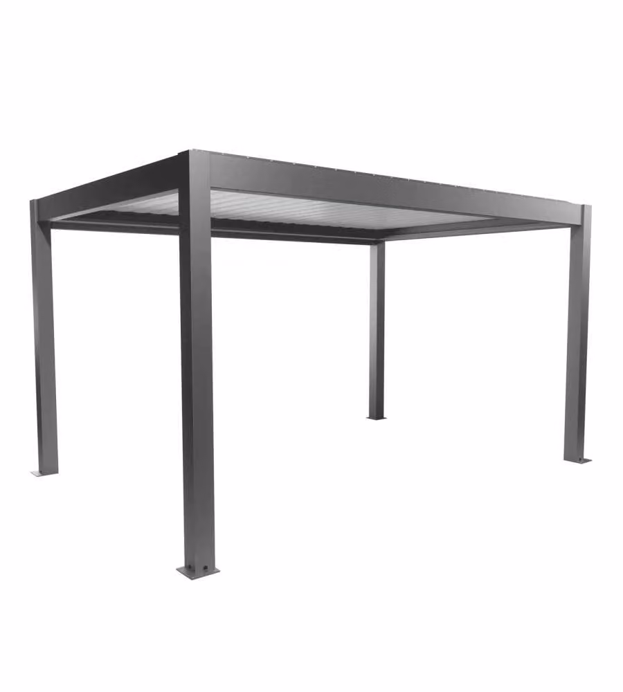 Biohort Pergola Grigio Quarzo/Bianco 460x312 cm con Lamelle Isolanti