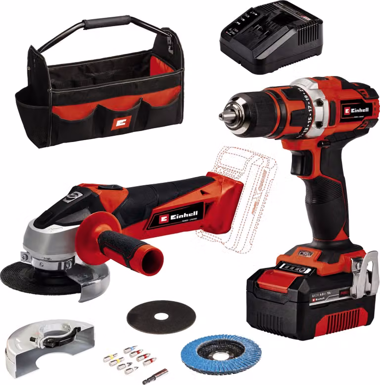 Set di macchine (utensili) Einhell Power X-Change TE-TK 18/2 Li Kit (CD+AG)