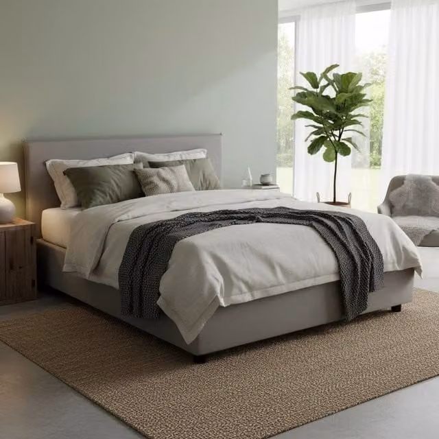 Letto Matrimoniale Anassimene Talamo Italia con Materasso e Contenitore a Alzata, Grigio, L/P: 160 x 200 cm