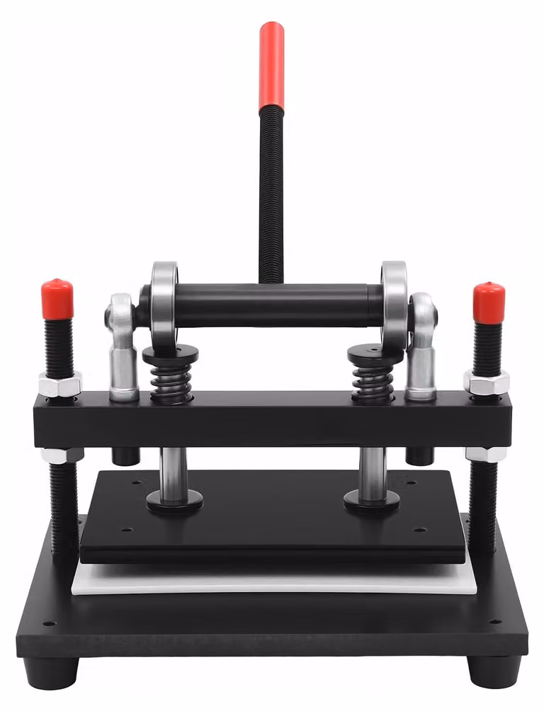 Macchina da taglio per pelle - Pressa manuale per stampaggio e taglio da 2 tonnellate - Adatta per pelle, tessuto, silicone, gomma - Spessore del materiale fino a 10 cm - Colore: nero