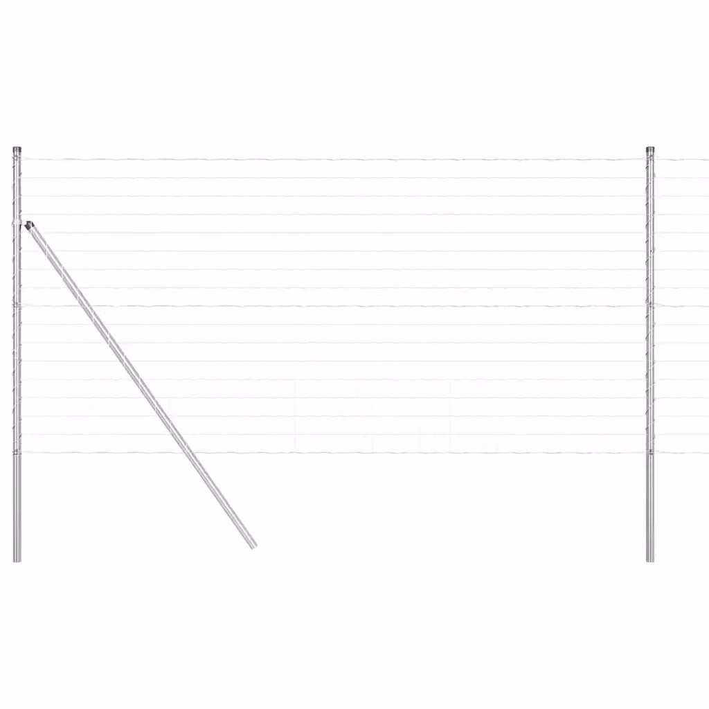 Recinzione da esterno vidaXL in acciaio galvanizzato e PVC color argento, L: 25 m, H: 1,2 m – 2