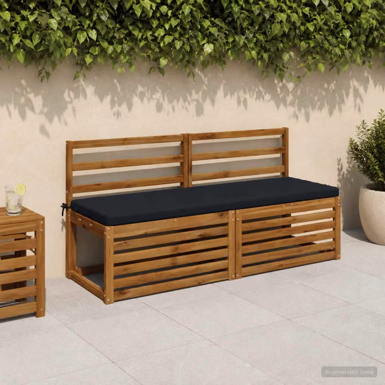 Set di 2 cuscini per panchina vidaXL in poliestere blu scuro con fodera rimovibile e resistente ai raggi UV